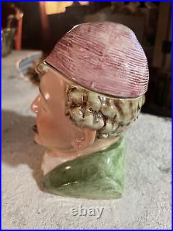 2 Antique German Porcelain Figural Humidor Tobacco Jar Woman & Man Cigar Early