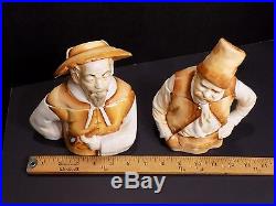 2 Rare Vintage ARDALT Ceramic Asian Turkish Men Tobacco Jar Humidors Japan 6425