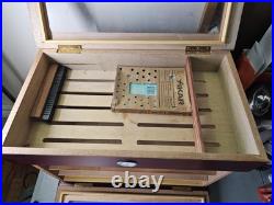 300-400 Count Large Jumbo Humidor Cigar Box Redwood Display Countertop Storage