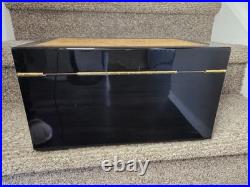 55-100 Cigar Gloss Rosewood Wood Inlay Humidor Key Lock