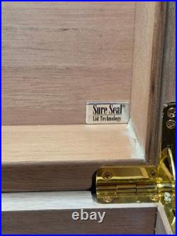 55-100 Cigar Gloss Rosewood Wood Inlay Humidor Key Lock