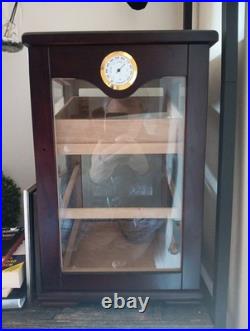 75ct High Gloss Glass Sides Humidor with Drawer