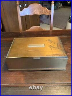 A Very Nice Silver Crest Bronze Humidor Early 20th Century