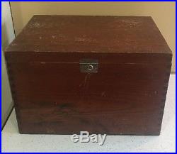 A1 Rare Antique Tin Lined Insulated Wood Cigar Humidor Food Cooler Box