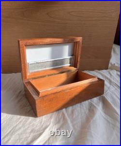 ALFRED DUNHILL Of London New York Humidor Wood Milk Glass Tobacciana Vintage