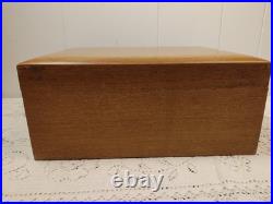 ALFRED DUNHILL Of London New York Humidor Wood Milk Glass Tobacciana Vintage