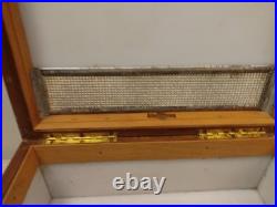 ALFRED DUNHILL Of London New York Humidor Wood Milk Glass Tobacciana Vintage