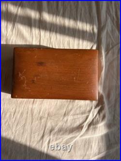 ALFRED DUNHILL Of London New York Humidor Wood Milk Glass Tobacciana Vintage