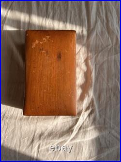 ALFRED DUNHILL Of London New York Humidor Wood Milk Glass Tobacciana Vintage