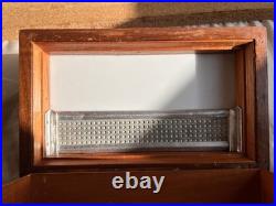 ALFRED DUNHILL Of London New York Humidor Wood Milk Glass Tobacciana Vintage