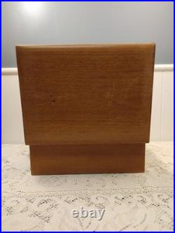 ALFRED DUNHILL Of London New York Humidor Wood Milk Glass Tobacciana Vintage