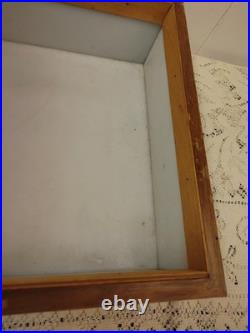 ALFRED DUNHILL Of London New York Humidor Wood Milk Glass Tobacciana Vintage