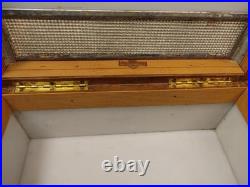 ALFRED DUNHILL Of London New York Humidor Wood Milk Glass Tobacciana Vintage