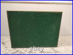 ALFRED DUNHILL Of London New York Humidor Wood Milk Glass Tobacciana Vintage