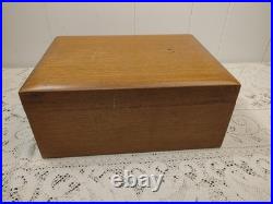 ALFRED DUNHILL Of London New York Humidor Wood Milk Glass Tobacciana Vintage