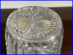 ANTIQUE AMERICAN BRILLIANT CUT GLASS CRYSTAL LARGE HUMIDOR Cigar JAR NO LID