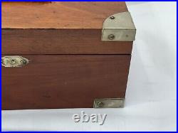 ANTIQUE HUMIDOR Campaign STYLE FINE WALNUT WITH INTERIOR 1800S