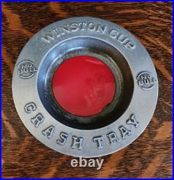 ANTIQUE ONE DRAWER SMOKE STAND HUMIDOR WithWINSTON CUP CRASH (ASH) TRAY INSERT