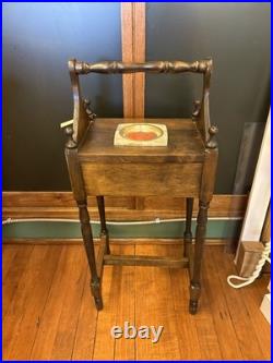 ANTIQUE ONE DRAWER SMOKE STAND HUMIDOR withAshtray Insert /Walnut Smoke Stand 1930