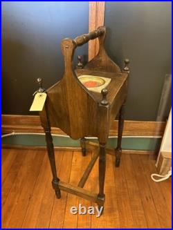 ANTIQUE ONE DRAWER SMOKE STAND HUMIDOR withAshtray Insert /Walnut Smoke Stand 1930