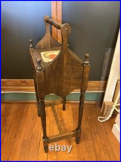 ANTIQUE ONE DRAWER SMOKE STAND HUMIDOR withAshtray Insert /Walnut Smoke Stand 1930