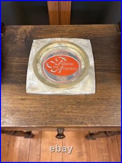 ANTIQUE ONE DRAWER SMOKE STAND HUMIDOR withAshtray Insert /Walnut Smoke Stand 1930