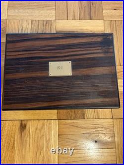 ANTIQUE ROSEWOOD CIGAR HUMIDOE 12 1/2 L x 9 W x 8 H. MONOGRAM SI