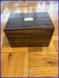 ANTIQUE ROSEWOOD CIGAR HUMIDOE 12 1/2 L x 9 W x 8 H. MONOGRAM SI