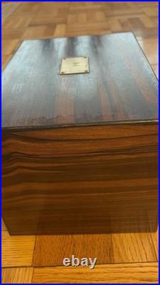 ANTIQUE ROSEWOOD CIGAR HUMIDOE 12 1/2 L x 9 W x 8 H. MONOGRAM SI