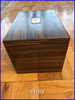 ANTIQUE ROSEWOOD CIGAR HUMIDOE 12 1/2 L x 9 W x 8 H. MONOGRAM SI