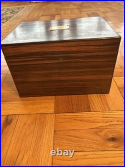 ANTIQUE ROSEWOOD CIGAR HUMIDOE 12 1/2 L x 9 W x 8 H. MONOGRAM SI