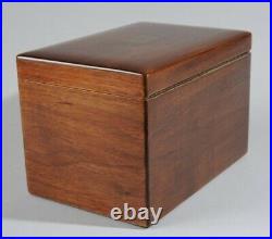 ANTIQUE ROSEWOOD CIGAR HUMIDOR 1930 with Milk Glass Lining & Instruments 8H 12W