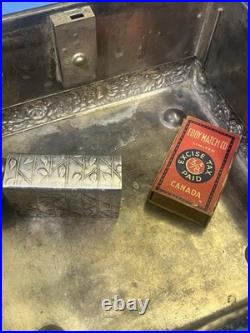 ANTIQUE SILVER PLATE HUMIDOR BY MERIDAN HUNTING DOG & PREY WithMATCH CASE +INSERT