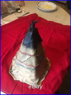 ANTIQUE VINTAGE Austrian Ceramic Indian Tee Pee Motif Humidor For Your Collectio