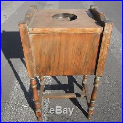 ANTIQUE Wooden ASHTRAY Smoking Stand HUMIDOR 21 1/2 by 11 13/16 by 9 5/16
