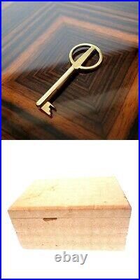 AUTH N. Mint DAVIDOFF Mahogany humidor Cigar Cigarette Storage Box + Key JAPAN