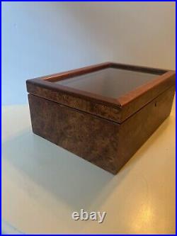 Agresti Classic Look Burl Wood Humidor Cigar Box 13.25x9.375x4.25 Made In Italy