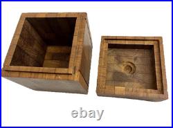 Alfred Dunhill Mid-Century Square Butchers Block Style Cigar Humidor