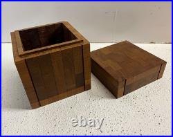 Alfred Dunhill Mid-Century Square Butchers Block Style Cigar Humidor