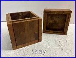 Alfred Dunhill Mid-Century Square Butchers Block Style Cigar Humidor