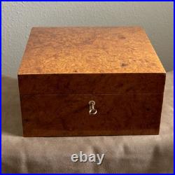 Alfred Dunhill of London Burl Wood Cigar Humidor with Metal Humidifier