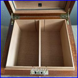 Alfred Dunhill of London Burl Wood Cigar Humidor with Metal Humidifier