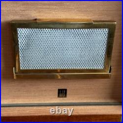 Alfred Dunhill of London Burl Wood Cigar Humidor with Metal Humidifier