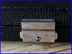 Alfred Dunhill travelling Cigar Humidor in faux Lizard skin Leather Case