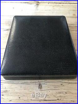 Alfred Dunhill travelling Cigar Humidor in faux Lizard skin Leather Case