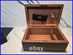 Alfred dunhill lacquered marquetry inlaid mahogany Cigar Humidor France No Key