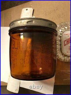 Amber Mercantile Air Tight Havan Cigars St Louis Mo Jar Glass With LID F R Rice