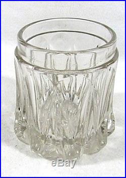 American Brilliant Cut Glass Humidor Tobacco Jar with Cupid Copper & Brass Lid