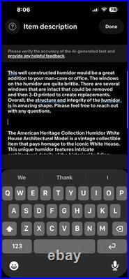 American Heritage Collection Humidor White House Architectural Model Read