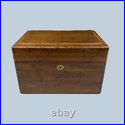 Antique 1825 J Marked Wood Stash Humidor Cigar Tobacco Box Hidden Drawer